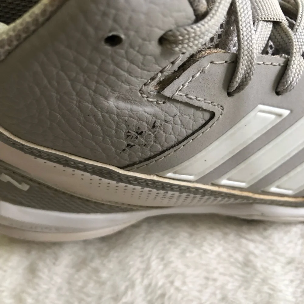 adidas Kids Gray and White Athletic Cleats